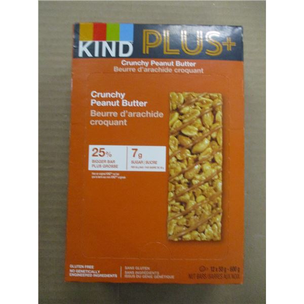 SHELF PULLS (AS IS) KIND PLUS CRUNCHY PEANUT BUTTER BARS (12) BOX