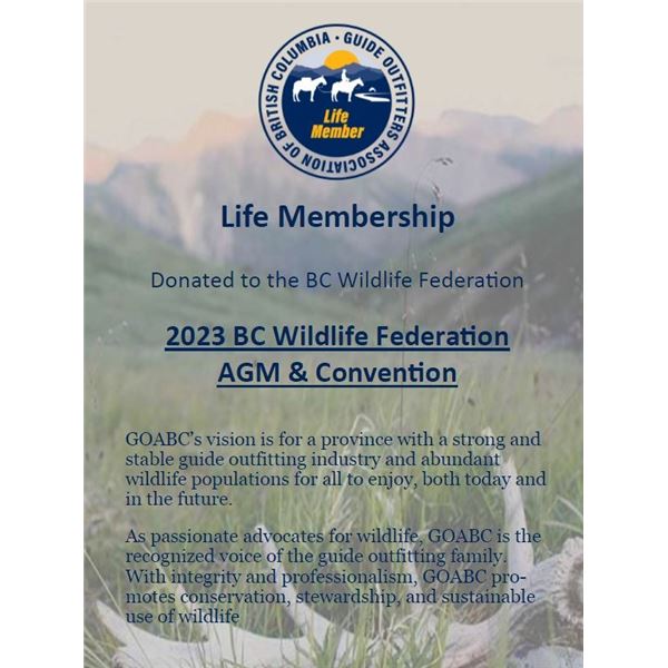 Guide Outfitters Association of BC - Lifetime Membership