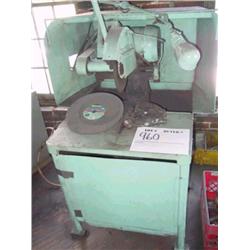 14" Hard wheel cut off machine with chain vise and cabinet.