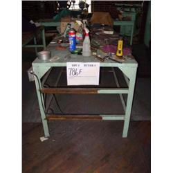 8' X 3' Steel (Heavy) with steel braces underneath.