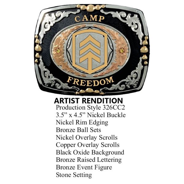 Olson Silver Company's Camp Freedom Commemorative Belt Buckle