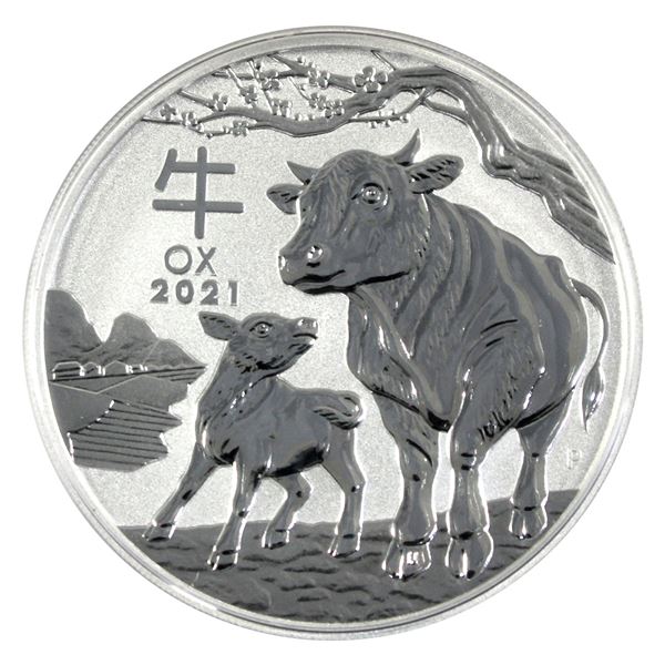 2021 Australia $2 2oz Year of the Ox .9999 Fine Silver Coin (Tax Exempt)