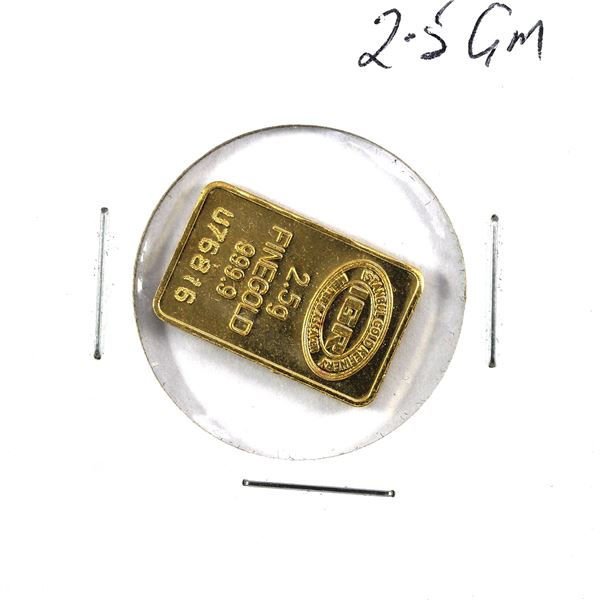 Istanbul Gold Refinery 2.5g .9999 Fine Gold Bar (Tax Exempt)