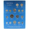 Image 1 : FAO Money 7 - Food For All Display Board with 16 Coins from Multiple Countries 1975-1976