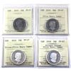 Image 1 : 50-cent 2018 MS65, PF67 UHC, Silver PF67 UHC, & Silver Colour PF67 UHC ICCS Certified. 4pcs.
