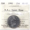 Image 1 : Error! 25-cent 1992 New Brunswick, Upset Dies ICCS MS64