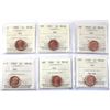 Image 1 : 1-cent 2000, 2001, 2001P, 2002P, 2006, & 2006P ICCS MS66, Red. 6pcs.