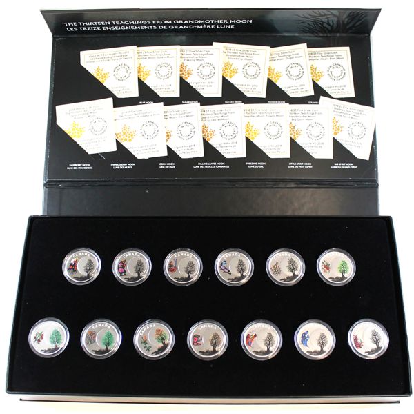 *2018 Canada $3 Thirteen Teachings from Grandmother Moon 13-Coin Fine Silver Set (Tax Exempt)