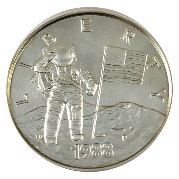 1988 Young Astronaut Medal Program 'America in Space' 1 Troy Pound (12oz) .999 Fine
