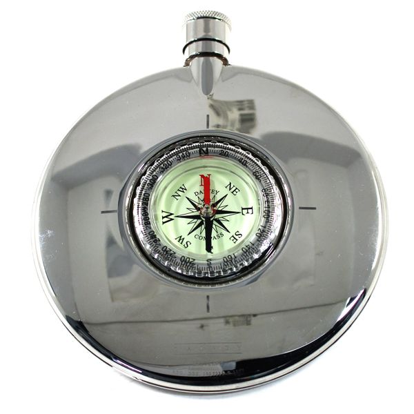 Unique! Vintage 1985 Dalvey Scotland Voyager Expedition Flask Compass on Face All Original Packaging