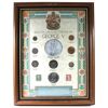 Image 1 : *Selected Canadian Coinage of King George V 8-coin Set with 2 Stamps in Wooden Frame