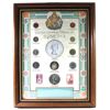 Image 1 : *Selected Canadian Coinage of Elizabeth II 10-coin Set with Two 5-cent Stamps in Wooden Frame