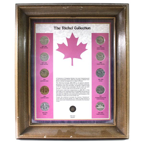 *Canadian Nickel Collection 11-coin Set in Wooden Frame