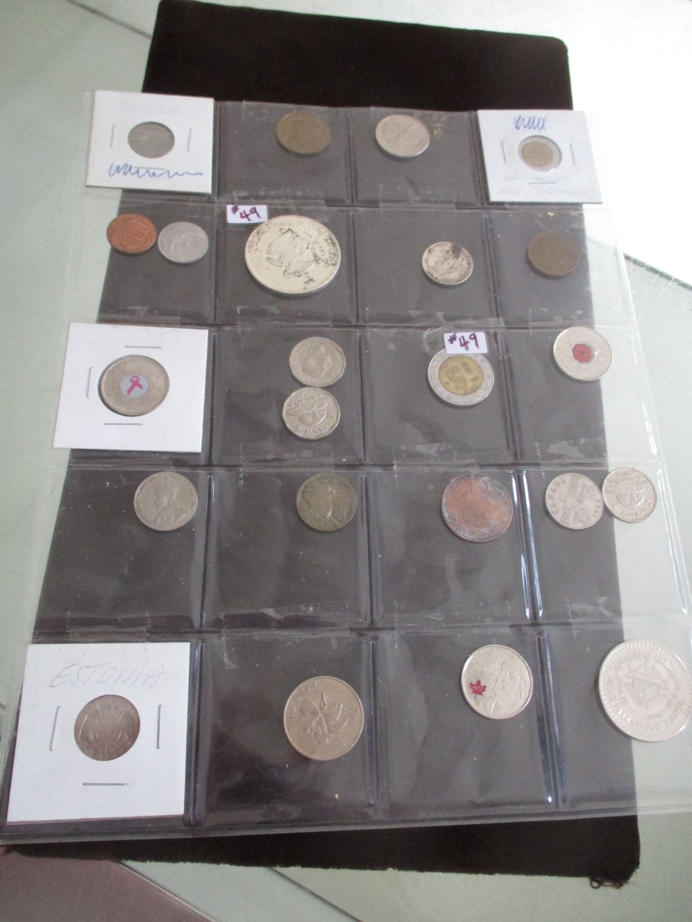 STOCK SHEET OF CANADA & WORLD COLLECTIBLE COINS