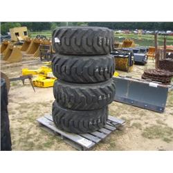 (1) LOT 4 SKID STEER TIRES ON WHEELS