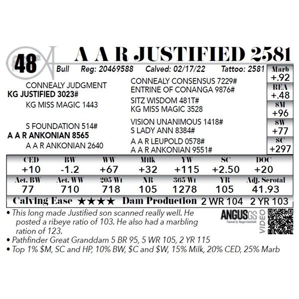 A A R Justified 2581