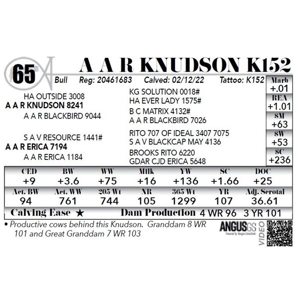 A A R Knudson K152