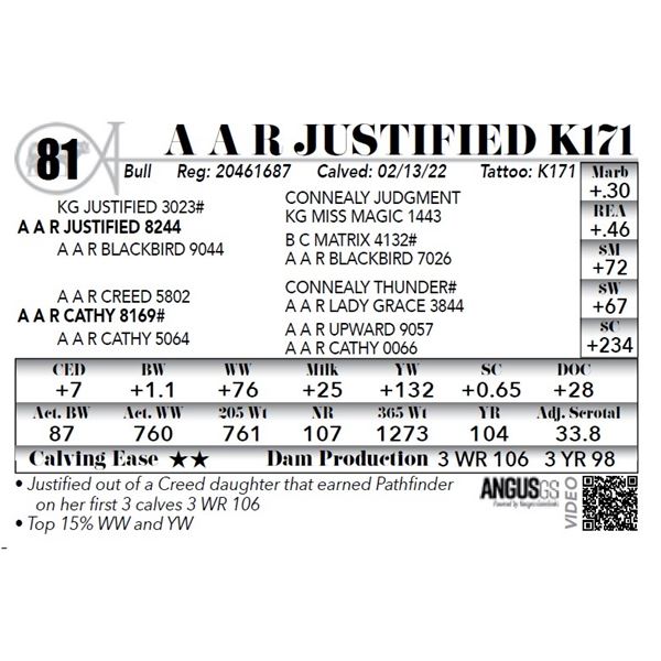 A A R Justified K171