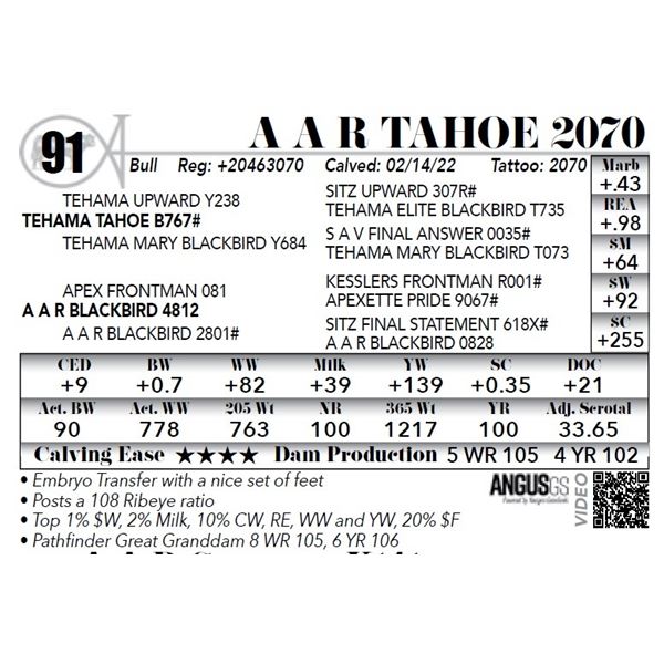 A A R Tahoe 2070