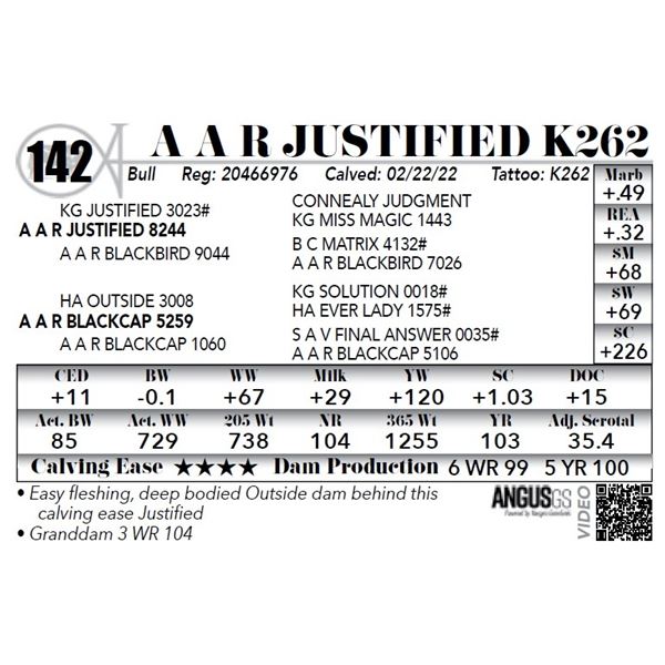 A A R Justified K262
