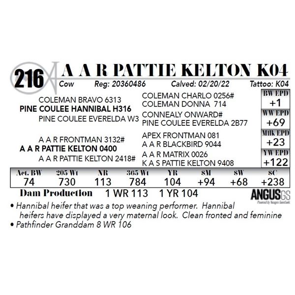 A A R Pattie Kelton K04