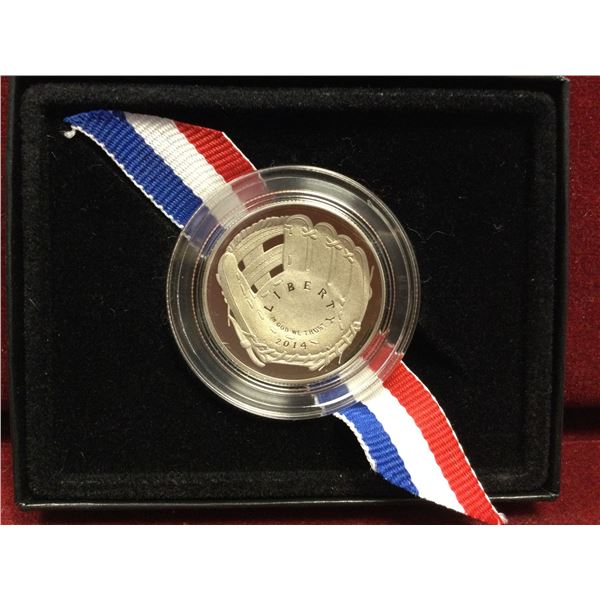 Proof 2014 US .999 Silver Baseball Coin