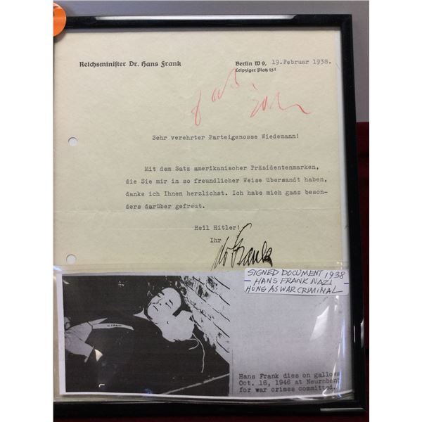 Extremely Rare Hans Frank Nazi Autograph