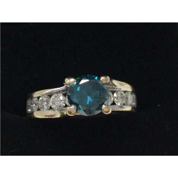 Breathtaking Genuine 2.5ct Blue Diamond, 18kt Gold Ring