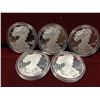 Image 1 : 5 Proof .999 Silver 1 Oz. Eagles