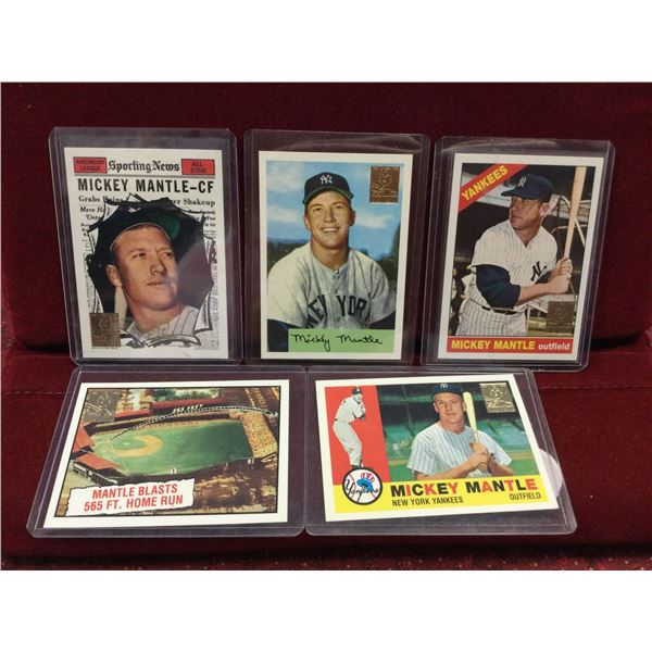 Lot of 5 Mickey Mantle Baseball Cards