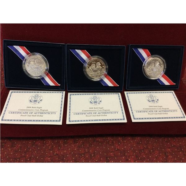 Lot of 3 2008 Bald Eagle Commemorative Coins