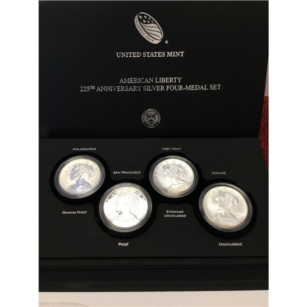 4 Proof UNC Silver Medal Set