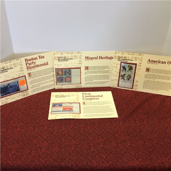 Lot of 4 US Commemorative Stamp Blocks