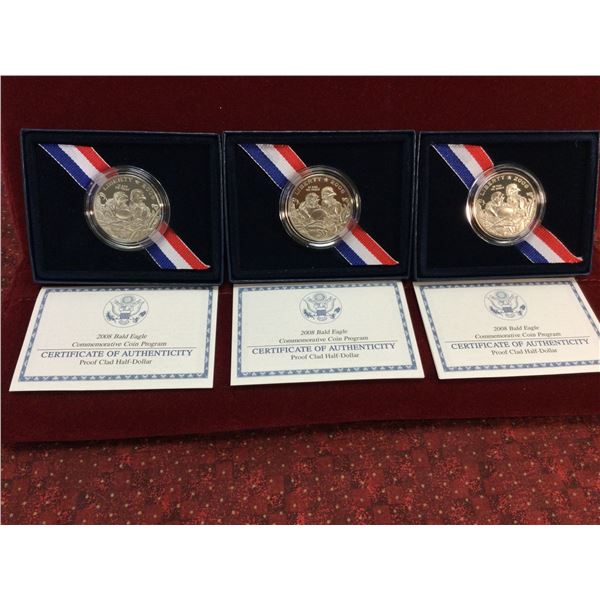 3 U.S. Bald Eagle Commemorative Coins