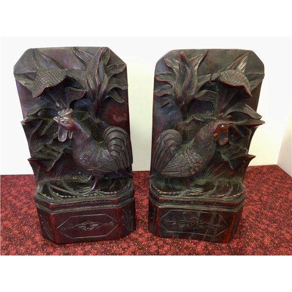 RARE: Hand Carved Early Bookends