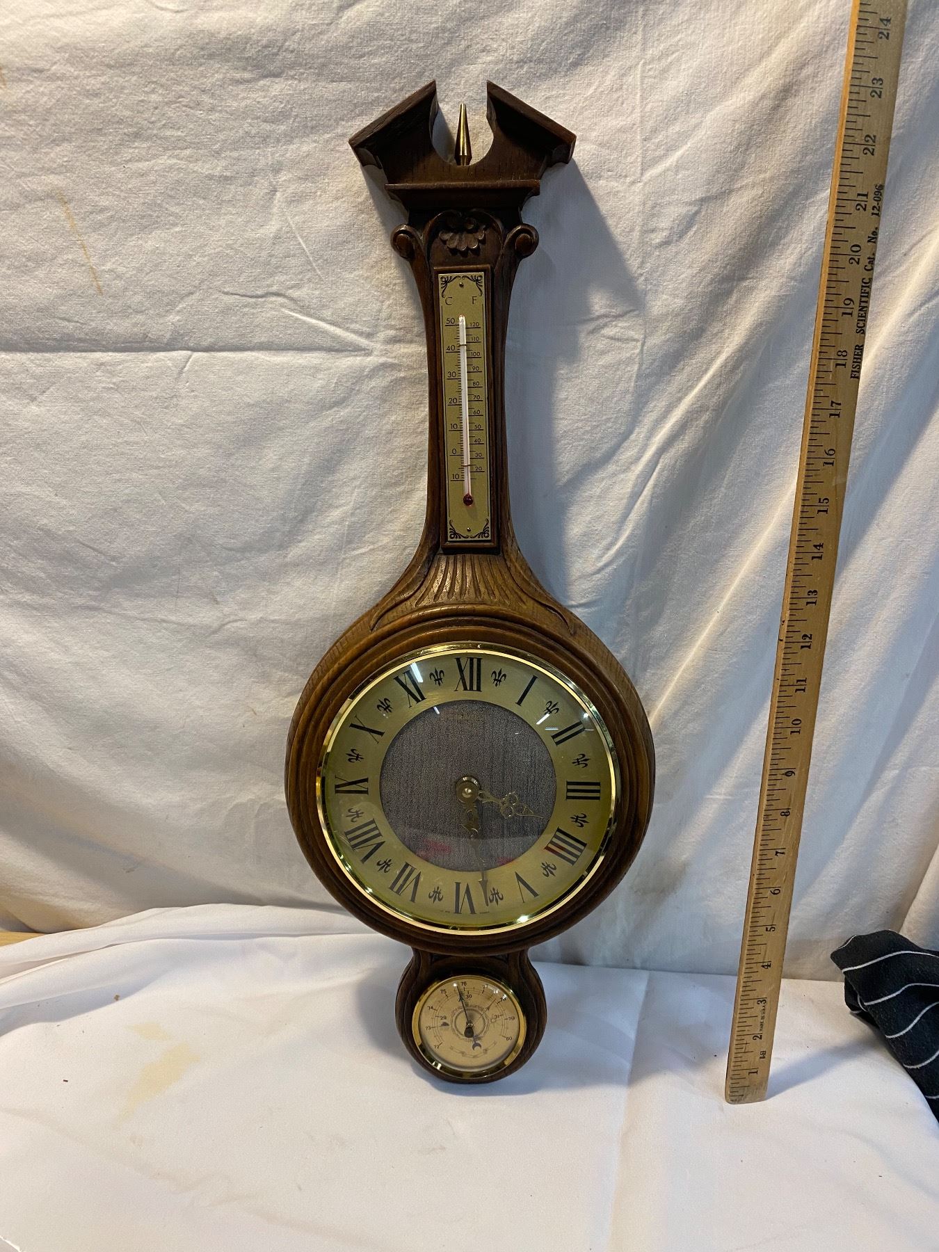 Vintage Caravelle barometer wall clock