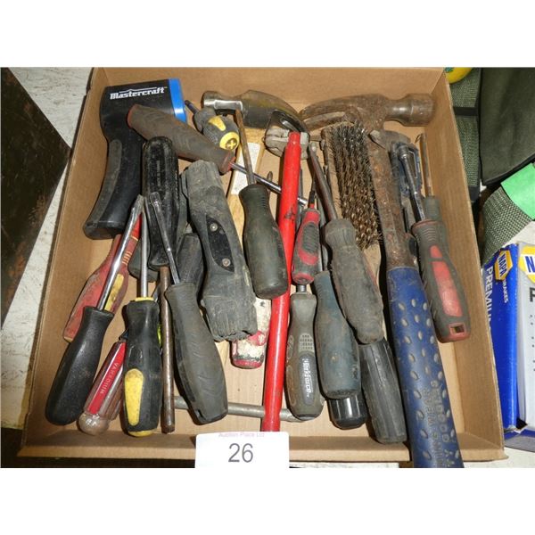 screwdrivers, hammers, brush