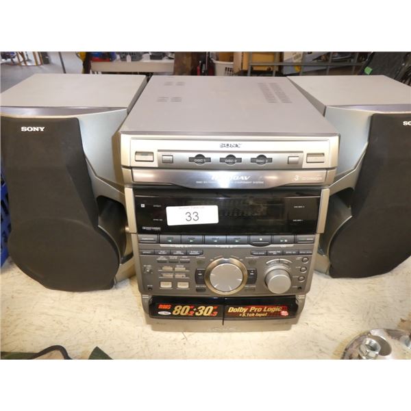 Sony stereo 3CD changer, cassette tape player