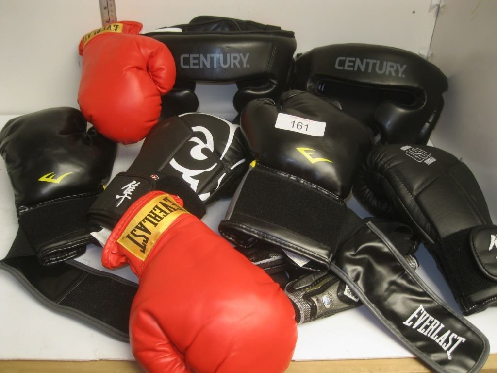 Everlast & Century boxing helmets & gloves