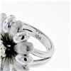 Image 9 : Vintage 18K White Gold .78 ctw Round Brilliant Diamond Large Cocktail Flower Rin