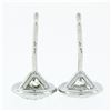 Image 4 : New 14k White Gold .84 ctw Martini Bezel Set Round Brilliant Diamond Stud Earrin