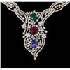 Image 2 : 11.56 ctw Ruby, Sapphire, Emerald and Diamond Necklace - 14KT White Gold