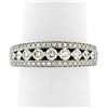 Image 1 : New 18k White Gold 1.0 ctw Round Brilliant Pave & Shared Prong Diamond Band Ring