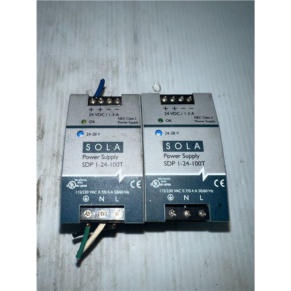 Lot of (2) Sola #SDP 1-24-100T Power Supplies