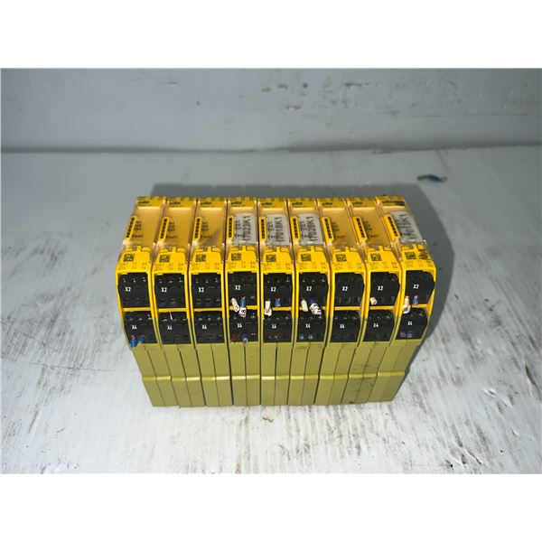Lot of (9) Pilz #750107 / PN0Z s7 24VDC 4 n/o 1 n/c