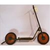Image 1 : NO RESERVE EARLY GREEN STEEL SCOOTER SOLID STEEL DISC WHEEL