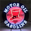 Image 1 : NO RESERVE RED HAT MOTOR OIL NEON SIGN