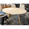 Image 2 : DESIGN WITHIN REACH COPENHAGUE 25 DINING TABLE OFF WHITE / NATURAL OAK 55" ROUND DINING TABLE