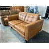 Image 2 : LIGHT BROWN LOVE SEAT SOFA 58" X 35"