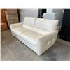 Image 2 : WHITE LEATHER 2 SEAT SOFA 79" X 38"